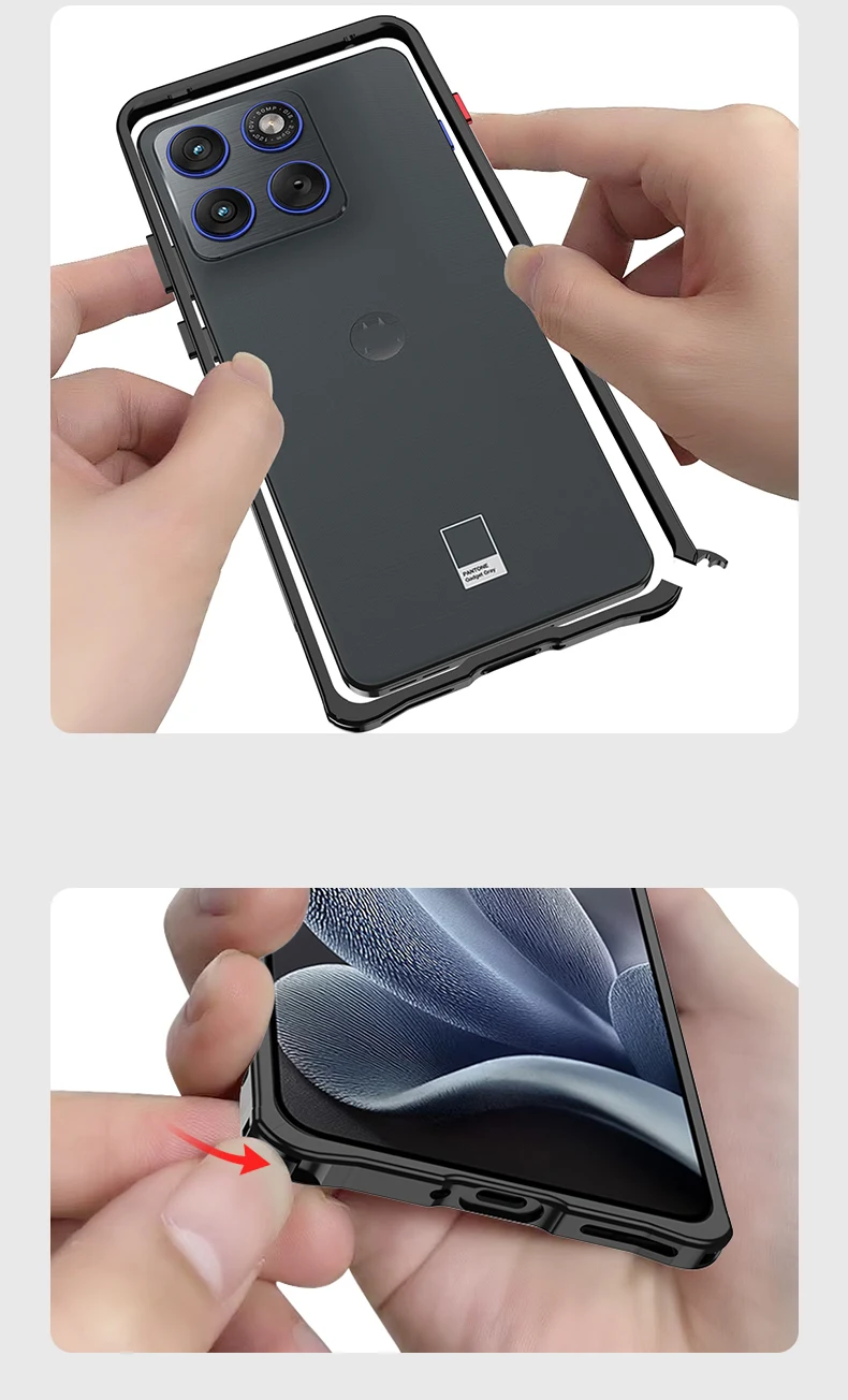 Für Motorola Edge 70 Moto X70 Air Hülle Transparente Aluminiumlegierung Rahmenabdeckung Für Motorola Edge70 Stoßdämpfende Stoßfängerhülle – Detail 9