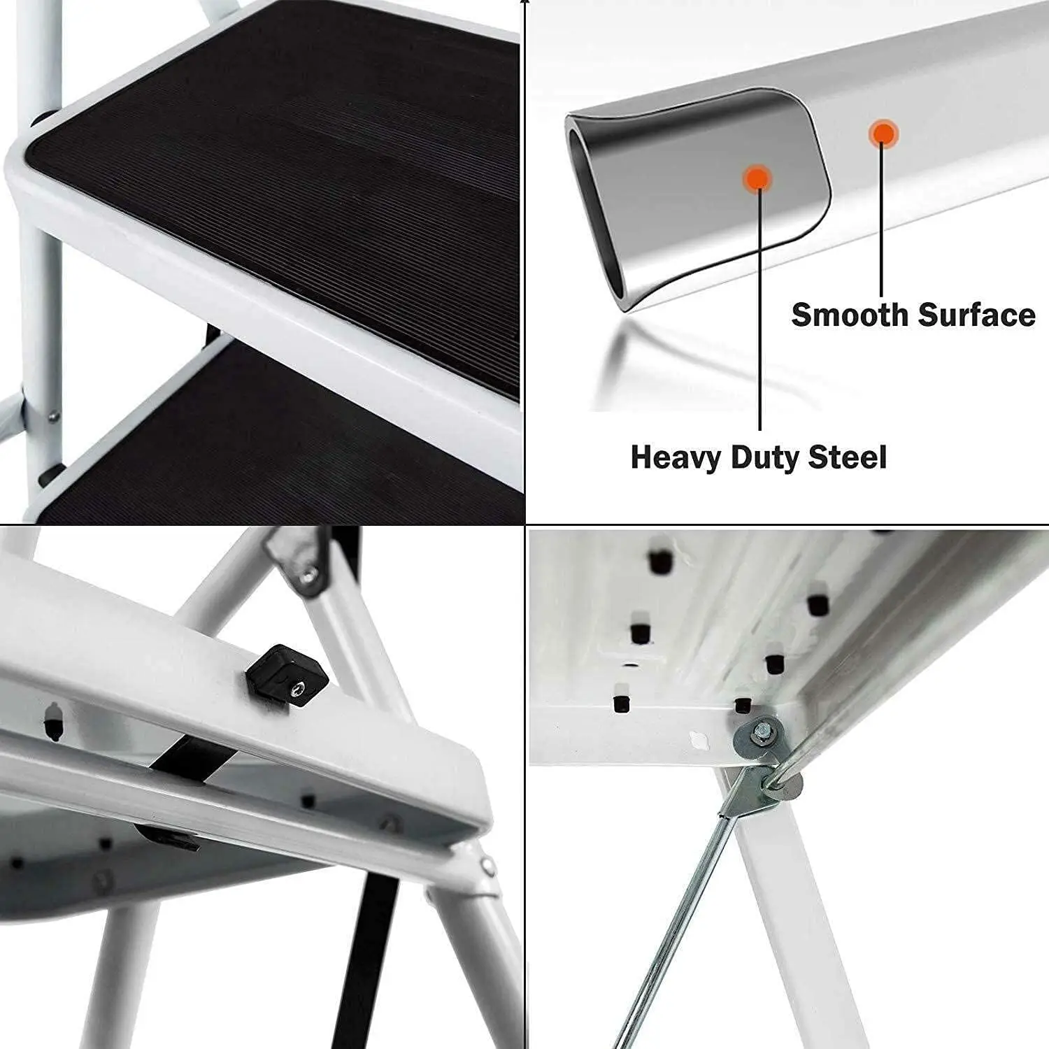 Dayplus Sicherheit klappbarer Tritt hocker 2-4 Stufen leiter tragbare faltbare Trittleiter Anti-Rutsch-Füße für das Home Office im Innen-und