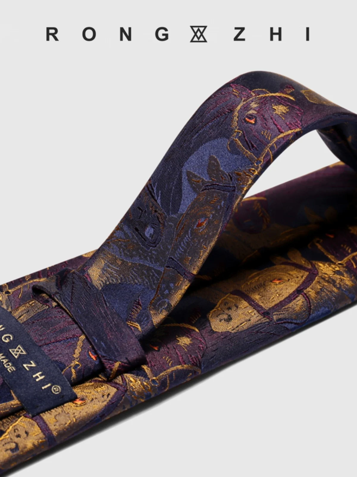 High Quality 100% Selected Silk Vintage Jacquard Pattern Tie For Men's Formal Wear Fabric With Silk Lining and Wool 9cm Wide Tie