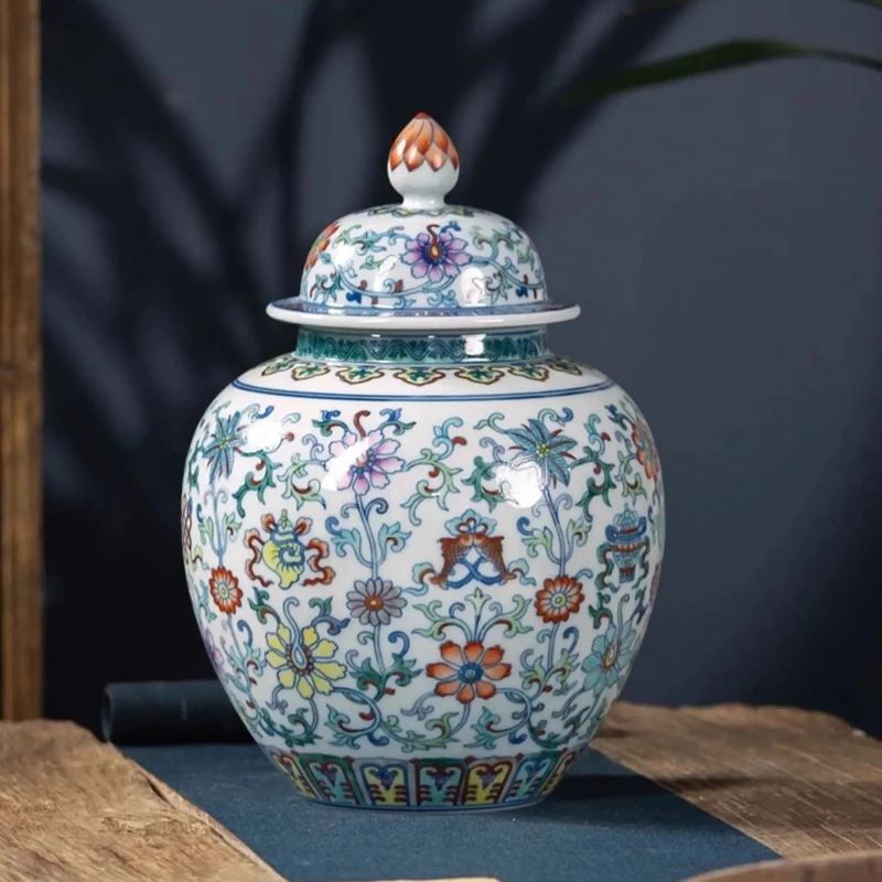 Hand-painted storage tank, loose tea, household tea storage, New Year's gift box