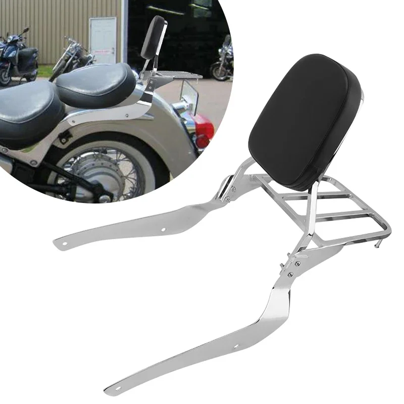 Backrest Sissy Bar Luggage Rack Pad Motorcycle Chrome Passenger For Suzuki Boulevard C50 05-11 Intruder Volusia VL800 01-11