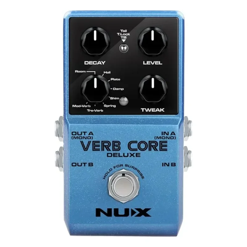 NUX-Verb Core Deluxe Pedal, Electric Guitar Effects, Versatile Reverb Pedal, 8 Types Support, True, Buffer-Bypass