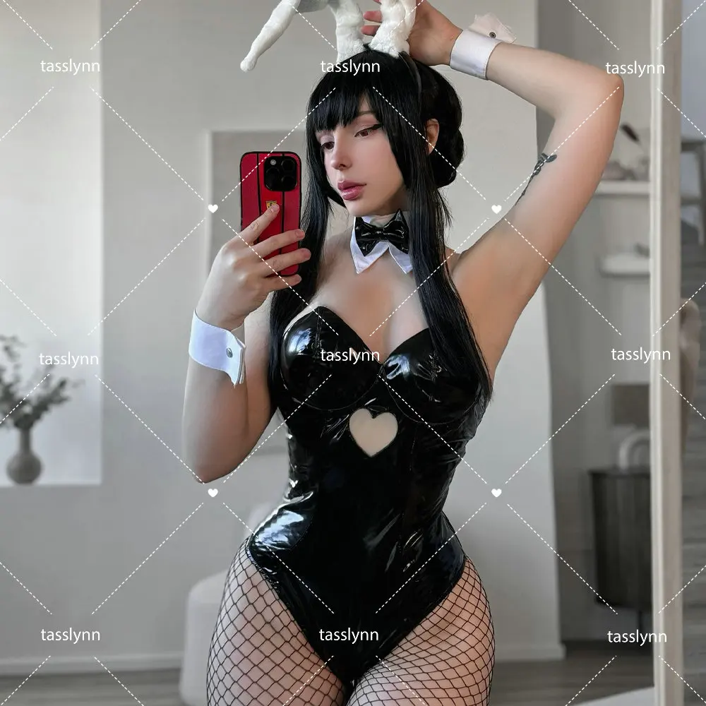 

Sexy Yor Forger Bunny Girl Anime Maid Cosplay Halloween Costumes Toddler Original Design Red Bunny Suit with Fur Bunny Ears