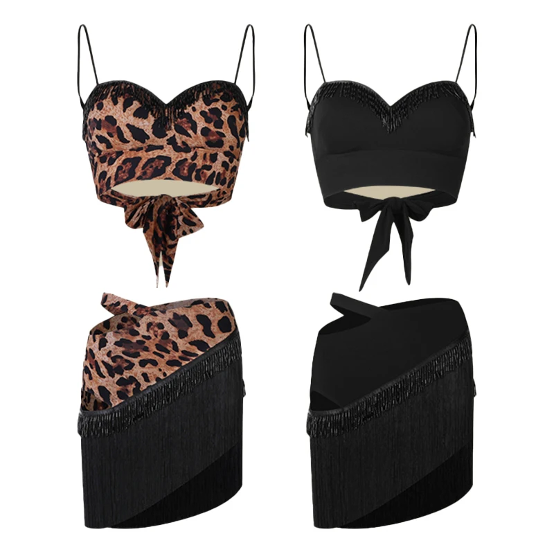 2025 ZYM Latin Dans Kleding Vrouwen Cha Cha Top Omzoomde Rokken Volwassenen Samba Ballroom Danswedstrijd Kostuum Stadium Slijtage 13029