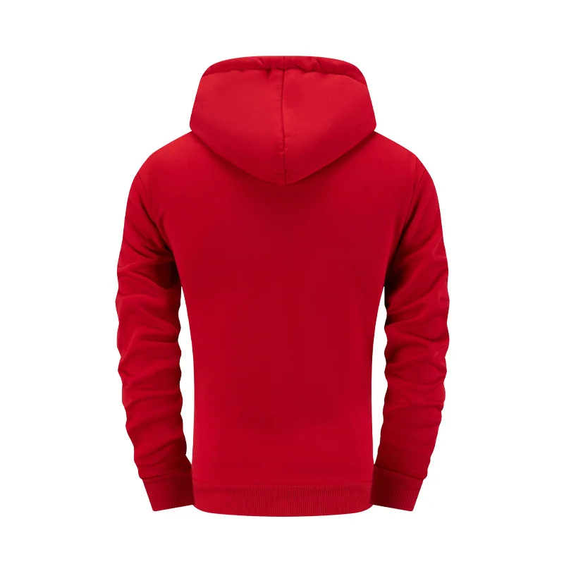Herren-Kapuzenpullover mit halbem Reißverschluss, einfarbig, Sweatshirt mit V-Ausschnitt, Trainingsanzug, hochwertige Sport-Jogging-Mann-Kleidung, lässige Herbst-Winter-Tops – Detail 7