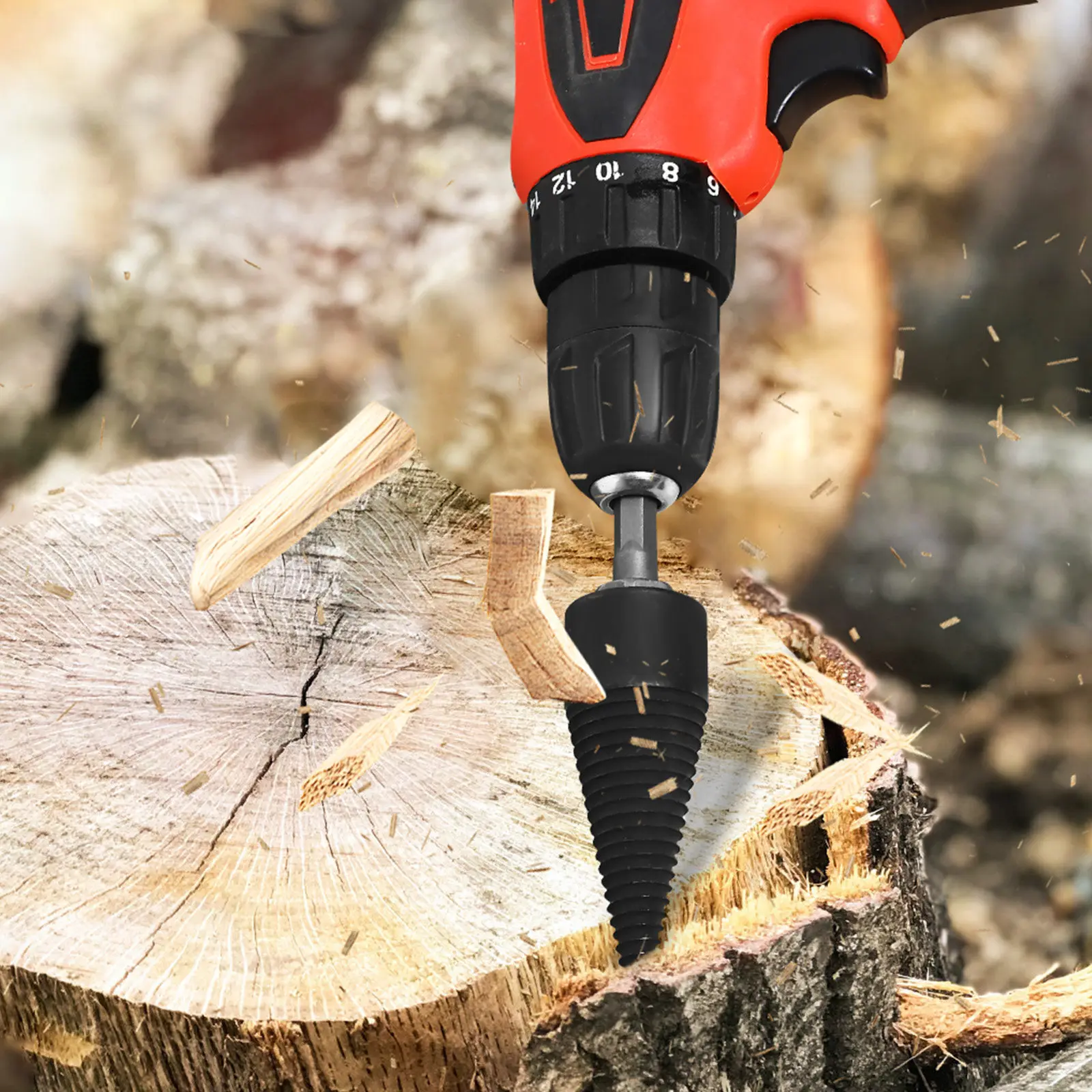 

4Pcs Log Splitter Drill Bit Steel Wood Splitting Drill Bit for Firewood Splitter Replacement Compatible with Most Splitters
