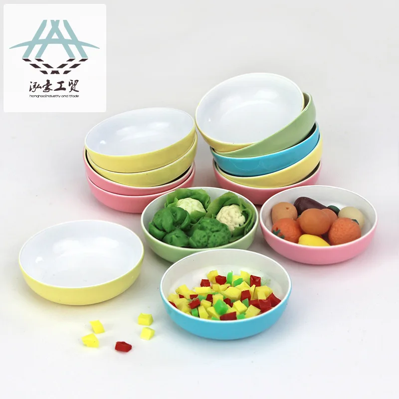 Plato de sopa nórdico de simulación creativa 1:12, accesorios para casa de muñecas, modelo en miniatura Diy, juguetes, plato de aleación y cuenco, accesorios de fotografía