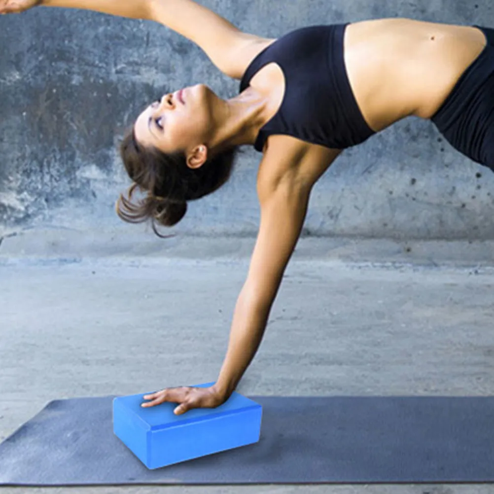 Yoga Blocks and Strap Set High Density Eva Foam Yoga Brick with Non Stretch Cotton Twill Strap for Home Studio Practice