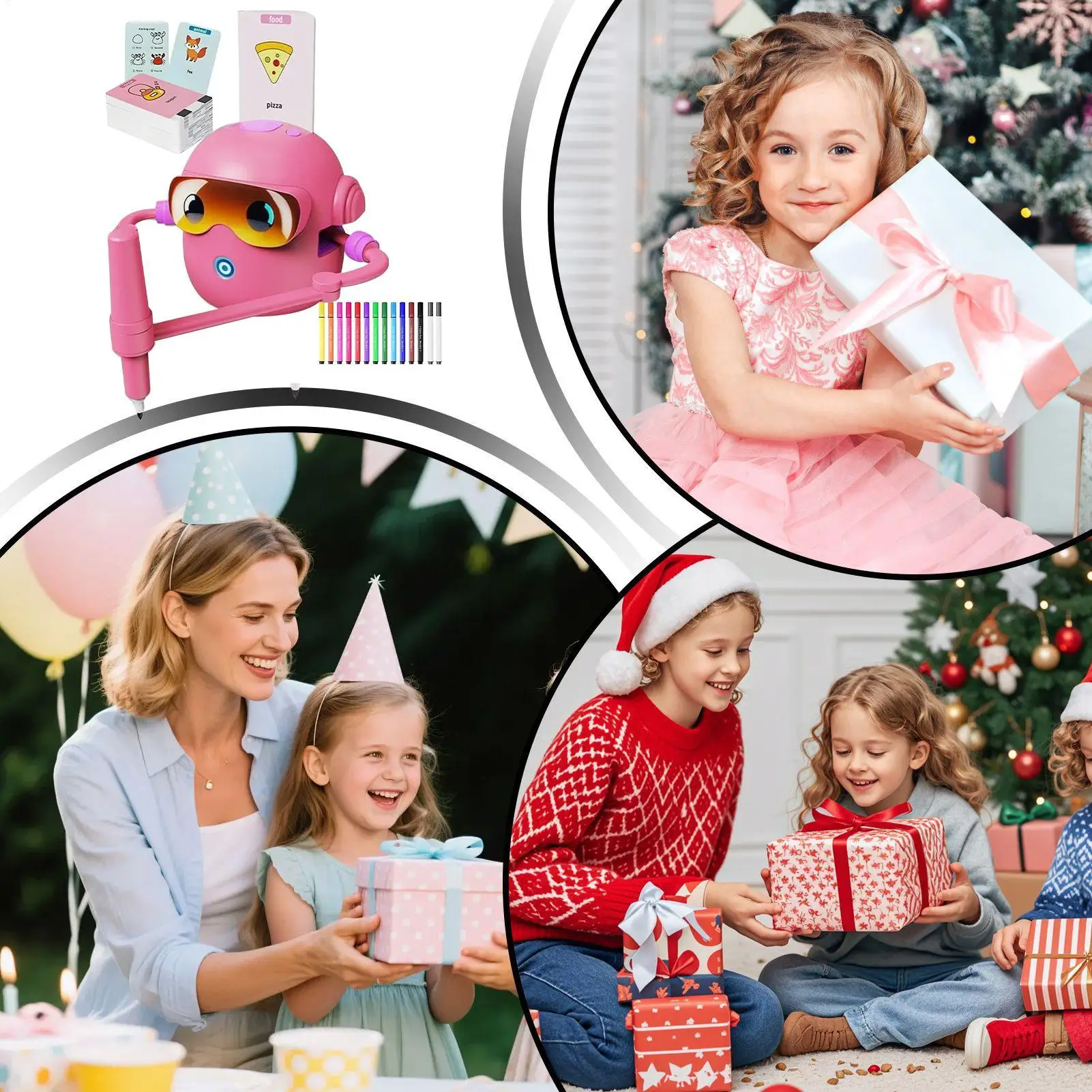 Drawing Robot for Kids with 100 Cards Educational Interactive Smart Arts Crafts Toy Drawing Robot for Prechoolers Kindergarten