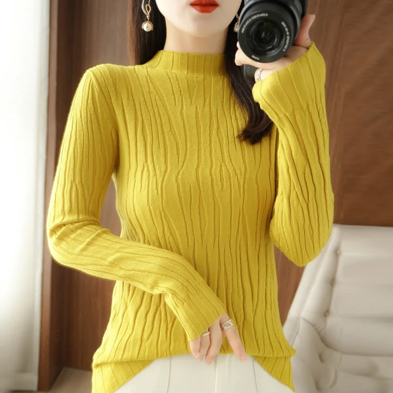 Autumn Winter Korean Fashion Solid Sweater Women Long Sleeve Tops 2023 Turtleneck Casual Slim Female Pullover Knitted Clothes