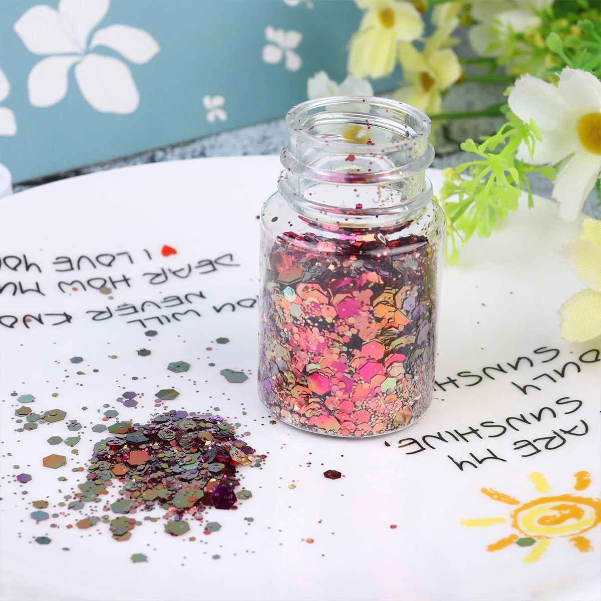 

1 set Gradient Sequins Plastic Diy Material Bag Flash Infill Powder For Jewelry Crafts Pendant Epoxy Resin Art Handmade