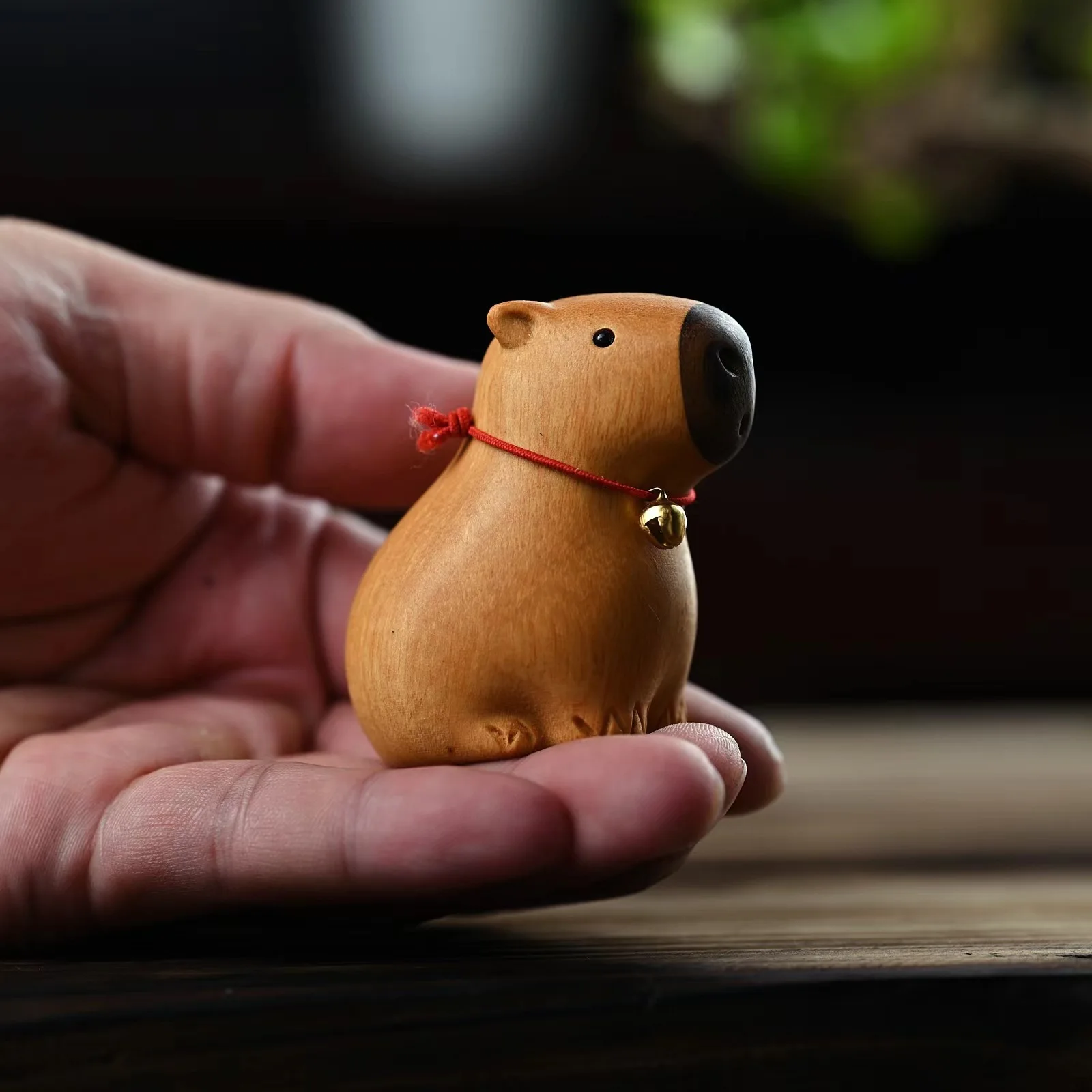 South American Boxwood Cute Capybara Figurine Stress Relief Healing Desktop Ornament Home Decor Craft Gift Accessory