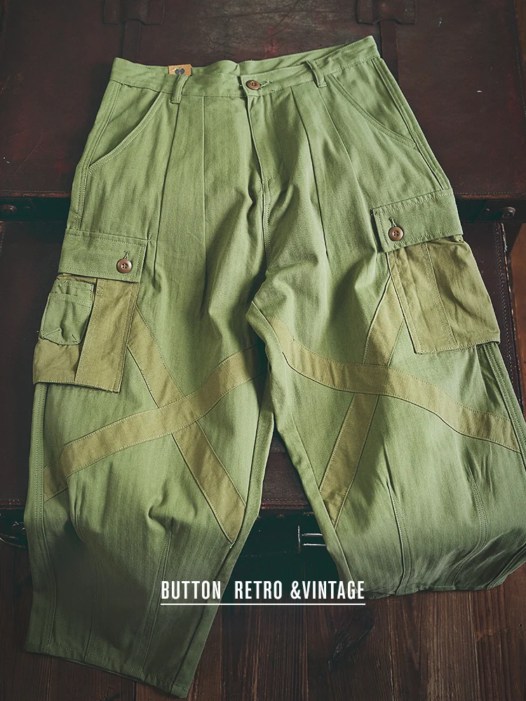 

Retro Japanese Pure Cotton Wide Leg Pants Men's Outdoor American Workwear Loose Casual Straight Leg Long Trousers