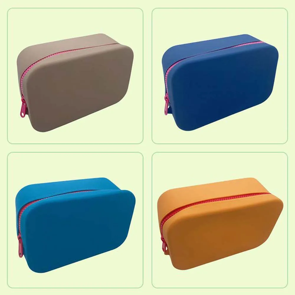 Portable Square Silicone Coin Purse Waterproof Lipstick Bags ID Credit Card Holder Girls Travel Organizer Accessories