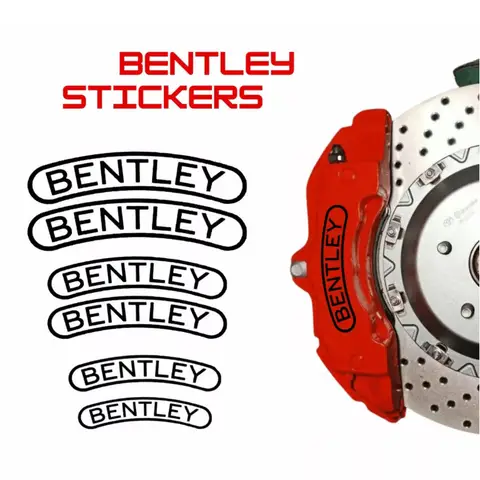 벤틀리용 맞춤형 자동차 켈리퍼 스티커 데칼, 내열성, 3 가지 크기, 세트당 6 개