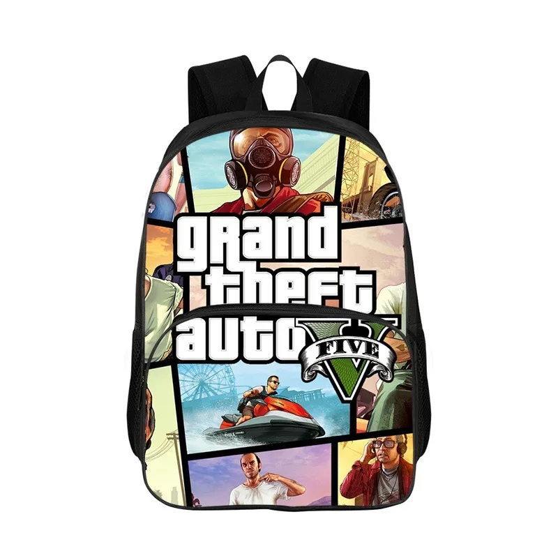

Рюкзак с 3D рисунком Grand Theft Auto GTA5, школьная сумка, сумка для книг, сумка-мессенджер на молнии, детский школьный подарок для мальчиков и девочек