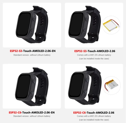 Imagen 2 del producto ESP32-C6 Placa de desarrollo de reloj táctil AMOLED de 2,06 pulgadas ESP32-S3 Chat de voz DeepSeek AI de 2,06 pulgadas