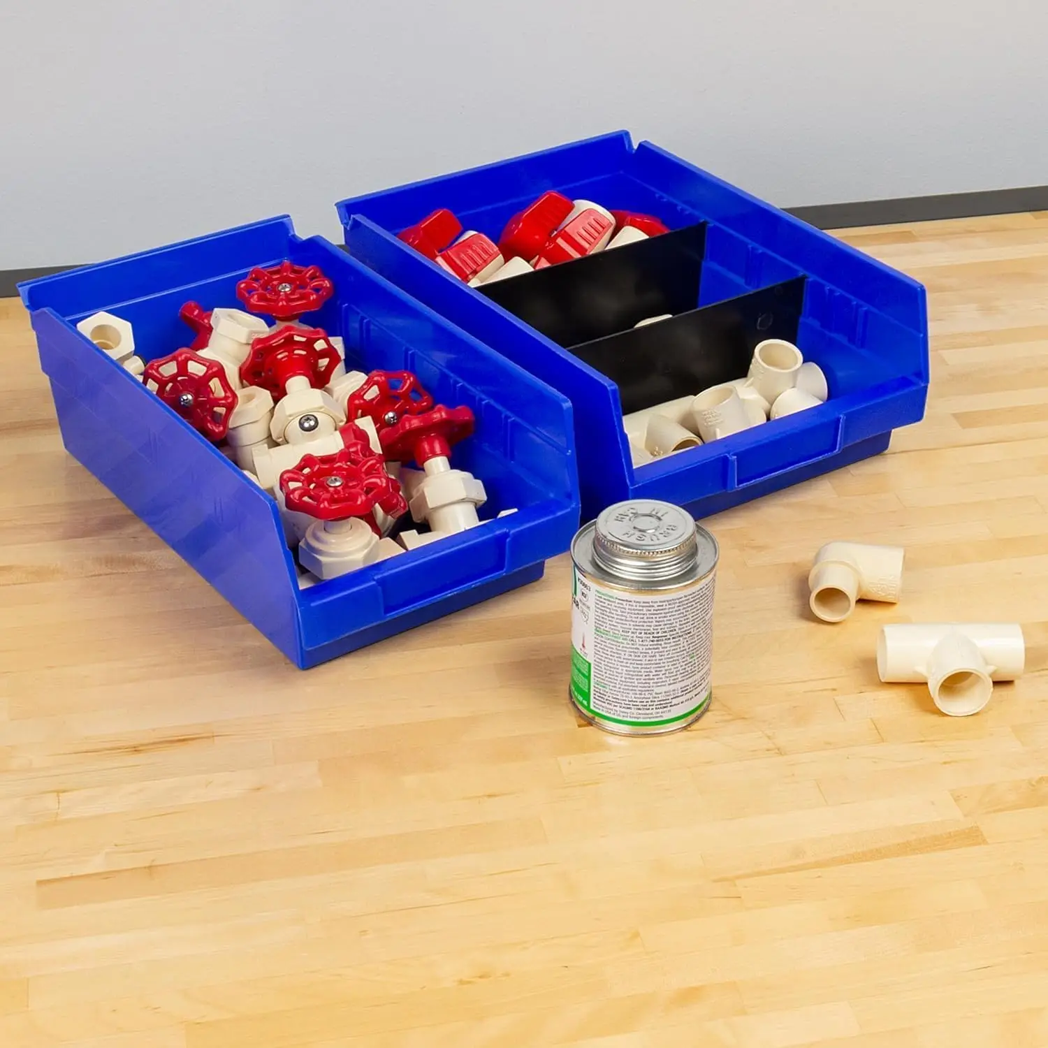 Caixas de Armazenamento de Plástico Reforçado, Pacote com 12, Azul, 12x6.5x4 Polegadas para Organização de Garagem, Armário e Gavetas