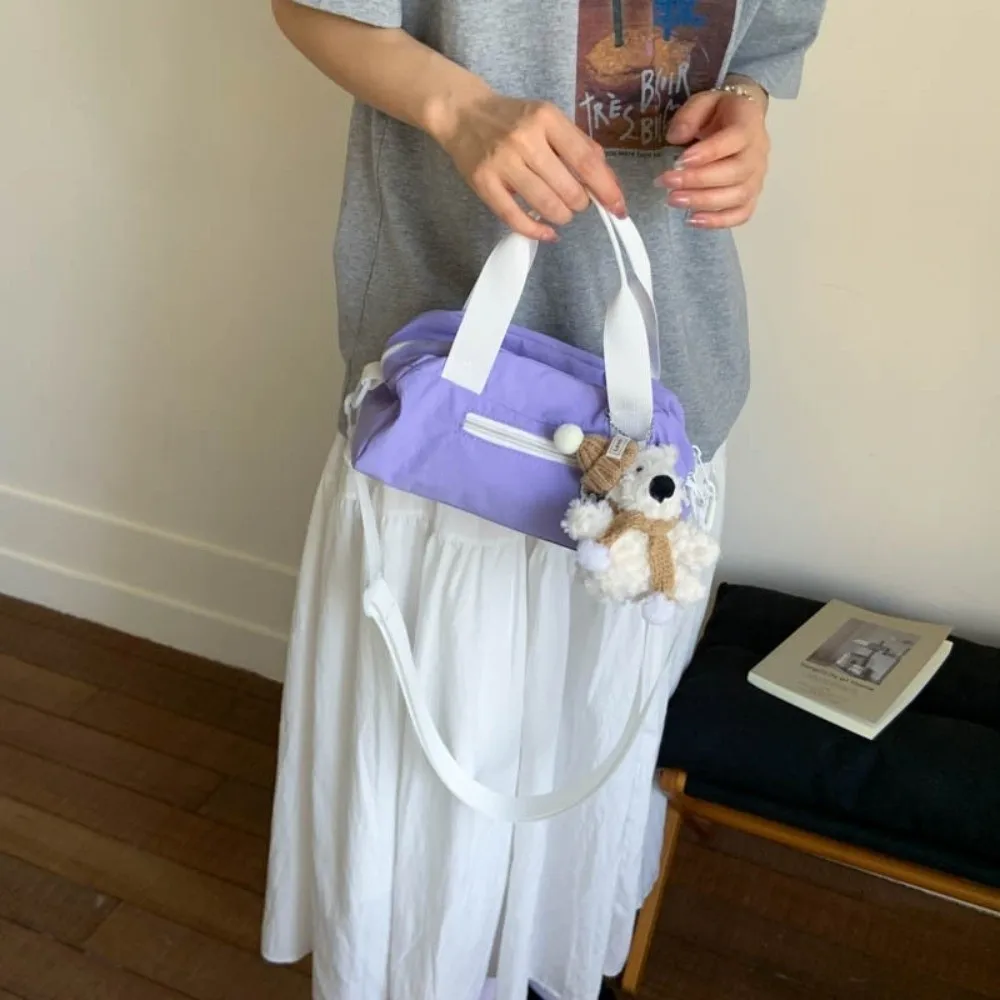 

Fashion Solid Color Light Weight Bag Leisure Korean Nylon Crossbody Bag Casual Adjustable Strap Women's Handbags Outdoor