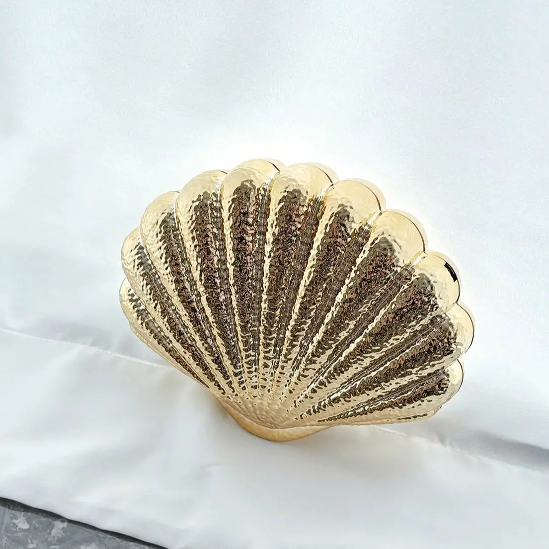 

Fanshaped Shell Evening Bag New Soft French Wedding Bride Party Gathering Bag Chain Single Shoulder Crossbody Ladies Bag