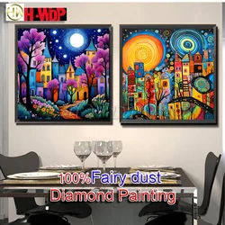 100% Fairy Dust 5D Diamond Painting Landscpe Full Square Diamond Embroidery Gem Cross Stitch AB Diamond Art Crystal Home Decor