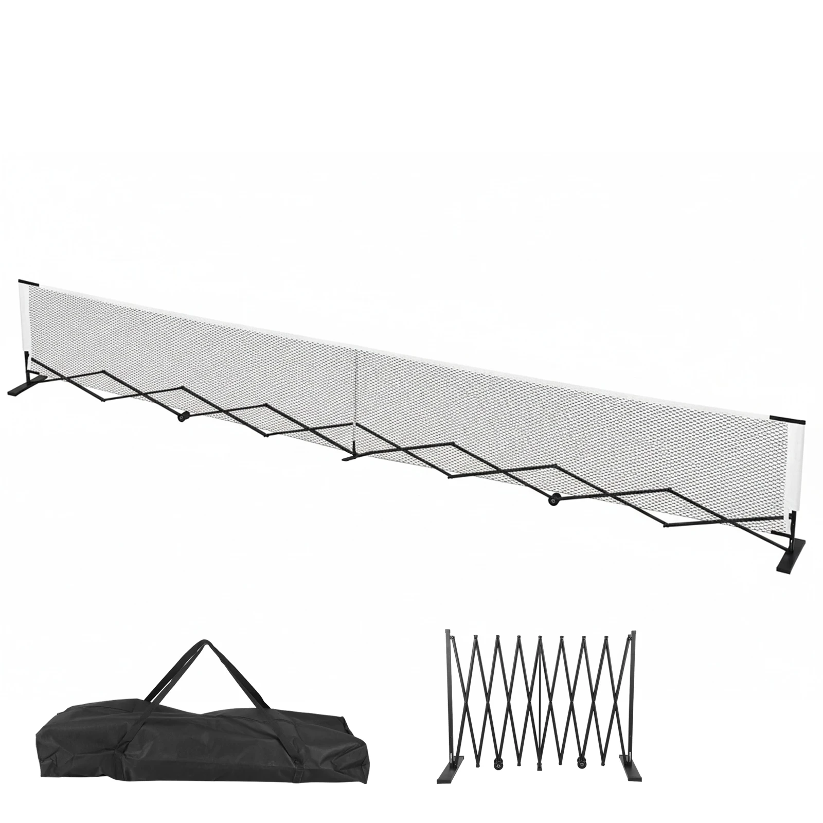 

Разборная сетка для пиклбола 22 фута с прочной металлической рамой, не требующая сборки, и сумкой для переноски, для тренировок и игр