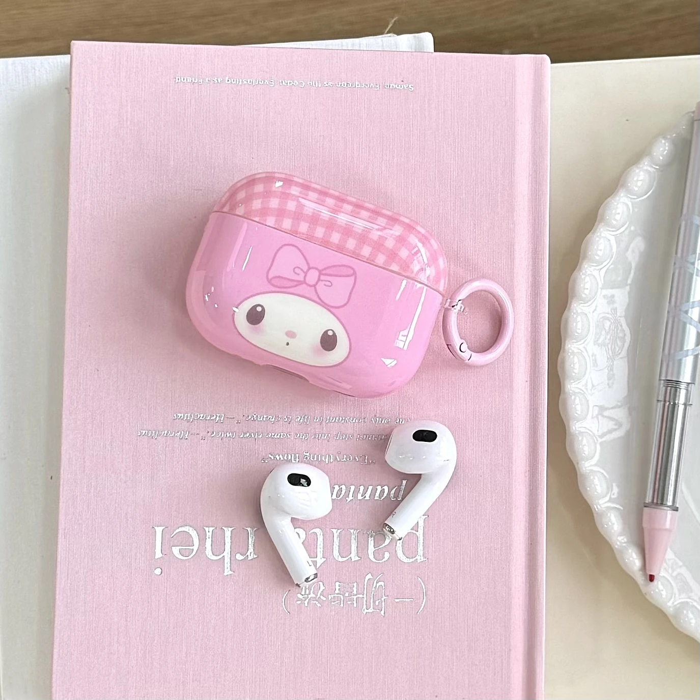 

Blue angle wings imd wireless bluetooth charging box for apple airpods 1 2 pro 3 4 2nd cartoon earphone case