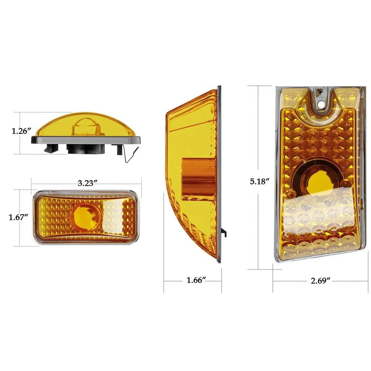 Luz LED ámbar para techo de cabina de coche, conjunto de luces de marcha para Hummer H2 03-09 264160AM