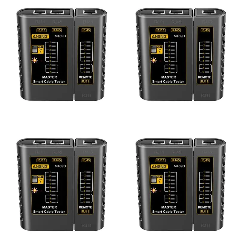 4X M469D RJ45 Cable Lan Tester Network Cable Tester RJ11 RJ12 CAT5 UTP LAN Cable Tester Networking Tool A