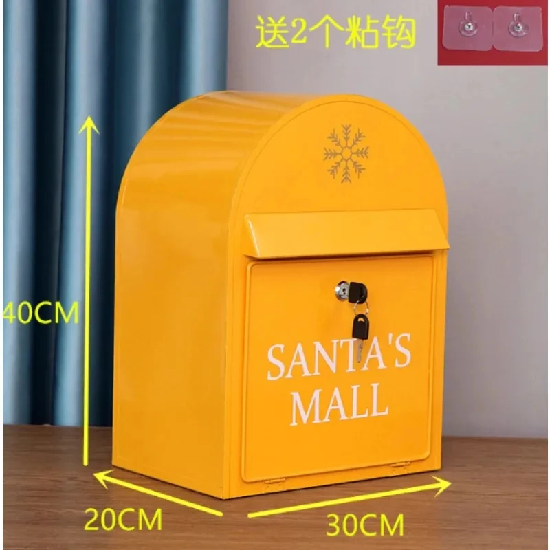 Vintage Christmas , metal mailbox, vertical sestion , letter and newspaper box, home decoration, shooting activity