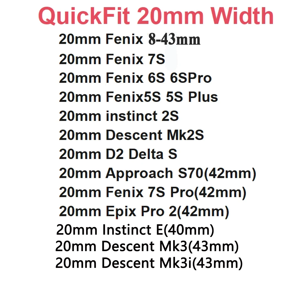 Cinturino di ricambio in Silicone da 20mm per Garmin Fenix 6S 6SPro 5S Plus 7S Pro Wristband cinturino con fibbia in oro rosa Quickfit