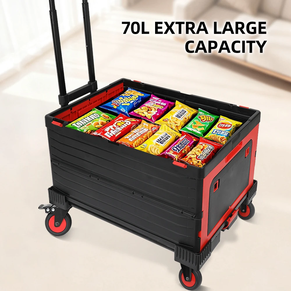 

Manual Food Processor Storage Cart with Rubber Home And OfficeBlack 3-Inch Wheels Folding Box Organizer
