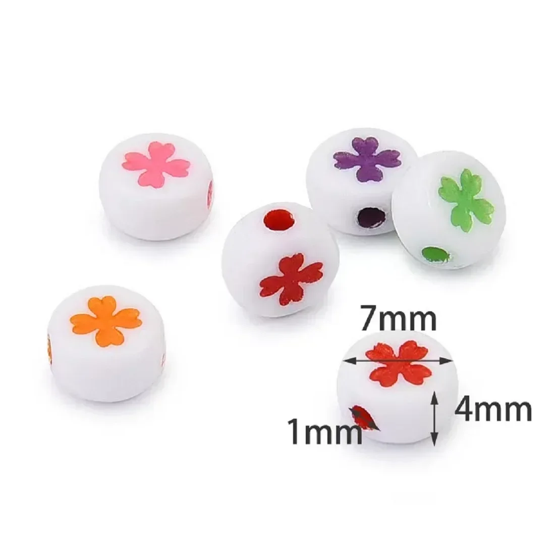 100/200/300/500PCS Acrylic Mixed Clover Beads Multicolor Loose Spacer Beads For Jewelry Making DIY Bracelet Necklace Accessories