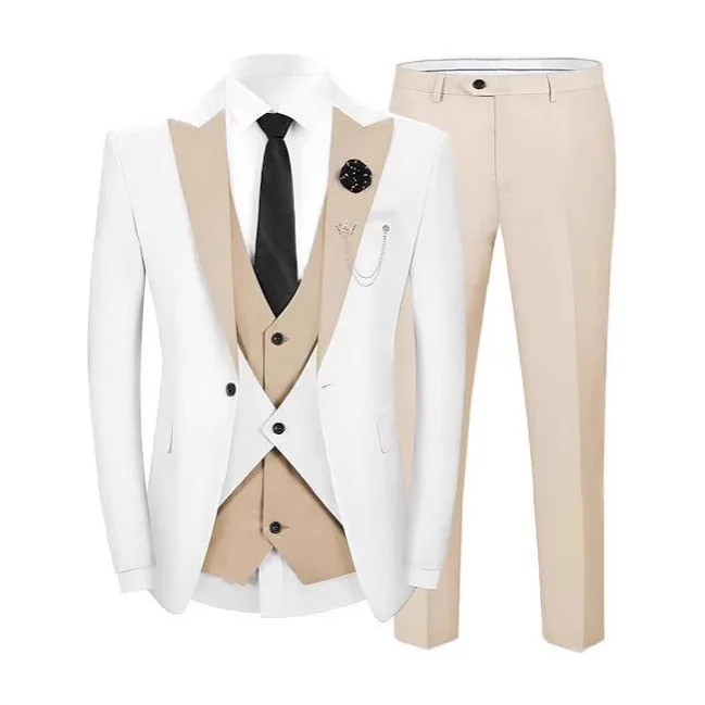 

Royal Blue Men Suit Slim Fit Business Formal Tuxedo for Wedding Groomsmen Blazer 3 Pieces Suits Jacket Vest Pants Costume Homme