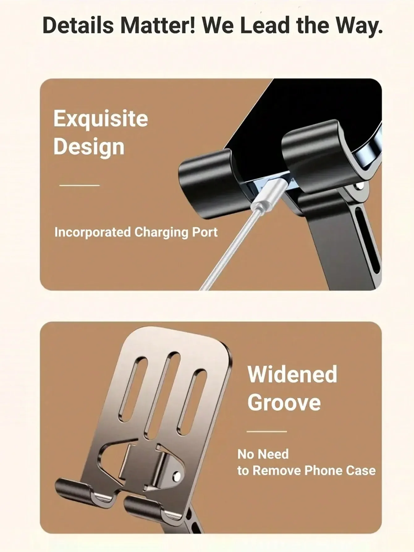 Full Metal 360-Degree Rotating Stress-Relieving Phone And Tablet Universal Stand