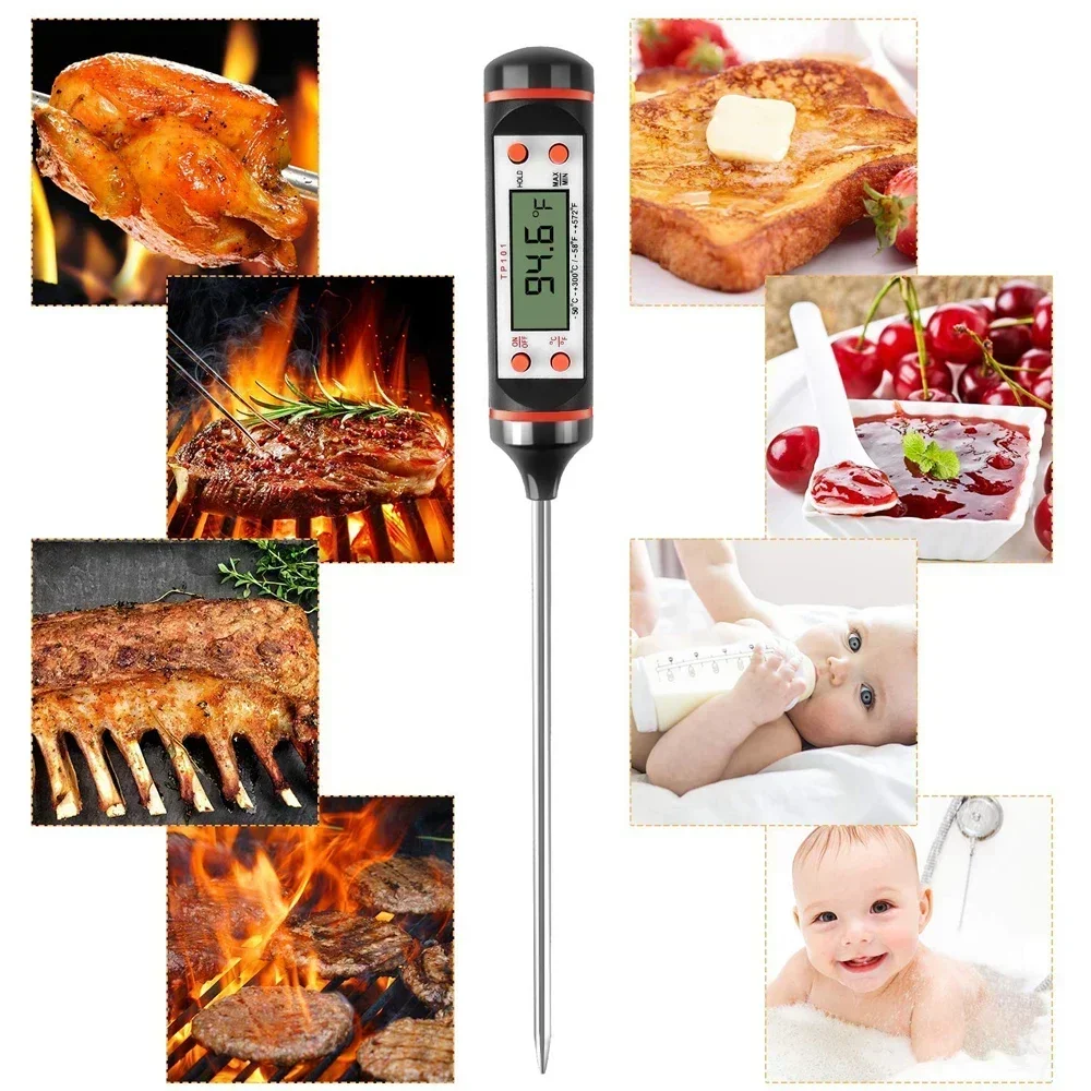 TP101 ميزان الحرارة الرقمي التحقيق ميزان الحرارة المطبخ 15 سنتيمتر ميزان حرارة الزيت الشواء قياس درجة حرارة الخبز