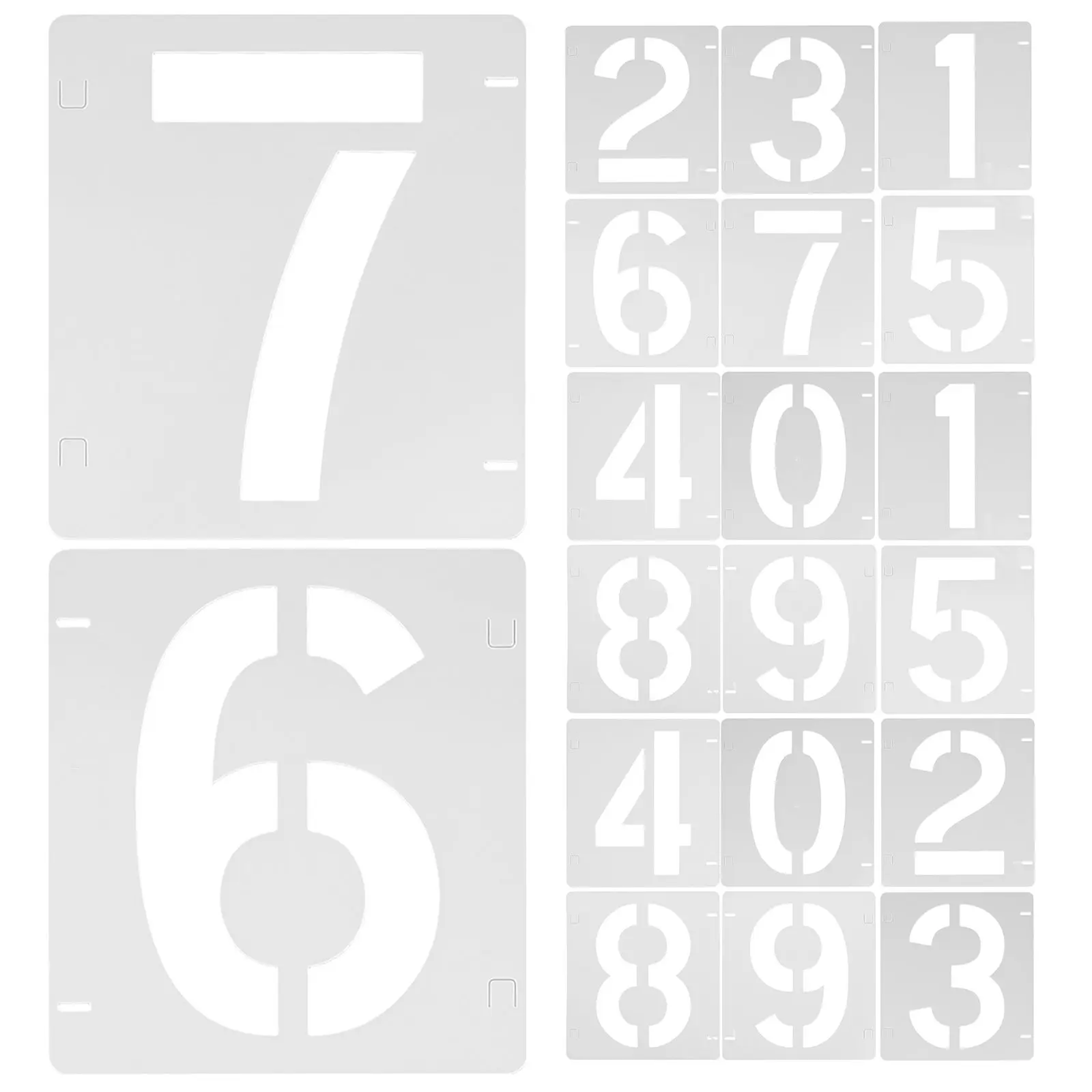 20Pcs Number Stencil Reusable Thick Cardboard Spray Paint Template for DIY Mailbox House Address Numbering Garage Door Signs