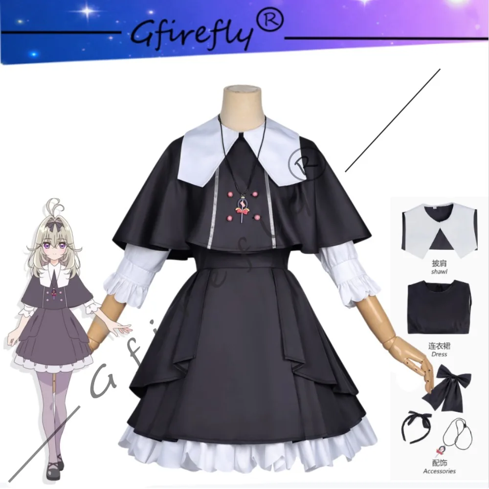 

Star Detective Precure Ruruka Moria Full Set Black Daily Dress Cosplay Costume Accessories Game Anime Stage Performance Outfit