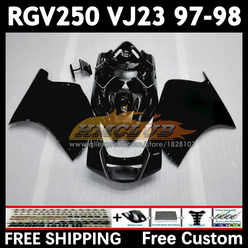 Body Kit For SUZUKI RGV250 SAPC VJ23 97 98 20No.1 black stock RGVT250 VJ 23 RGV-250 RGVT RGV 250 CC 1997 1998 Full Fairing Set