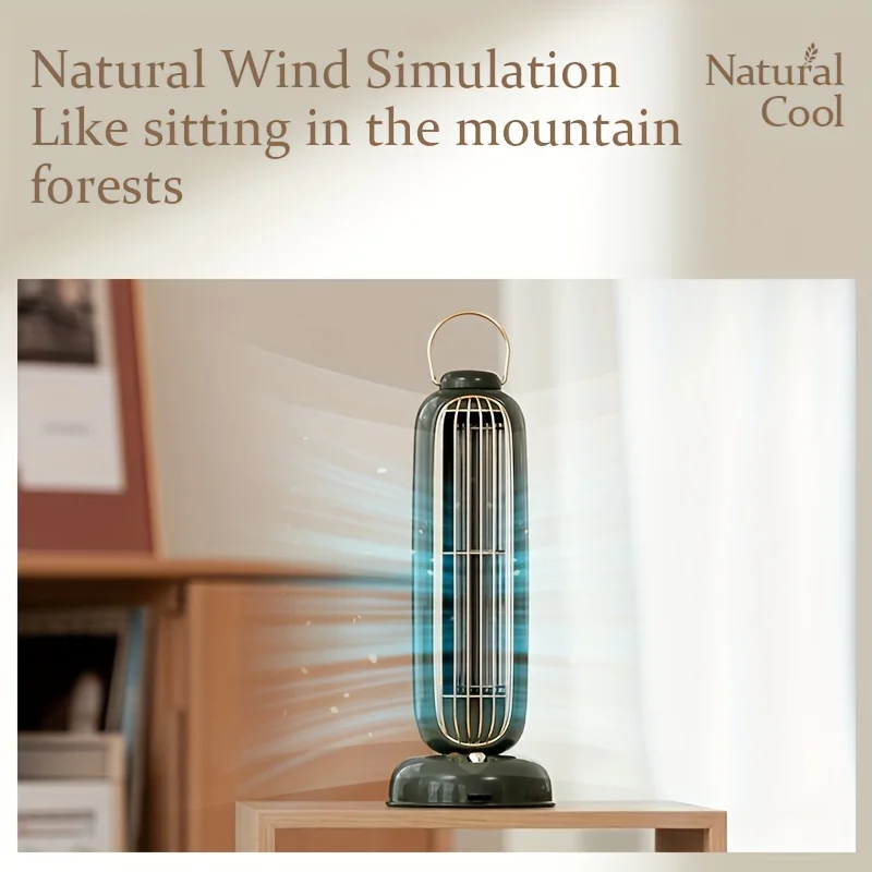 1pc,  Tower Fan High Wind Power Cooling Fan Desktop Vertical Bladeless  Fan Household Oscillating Head Fan Humidifier Air Freshe