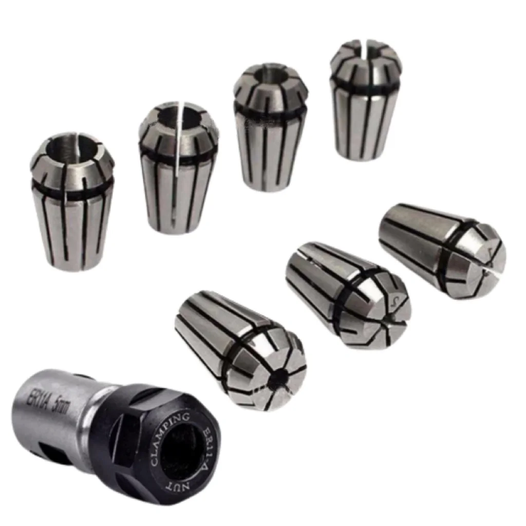 

7pcs ER11 1-7mm Spring Collet Set with 5mm Motor Shaft Holder Extension Rod Alloy Steel Extension Rod and Collets Set