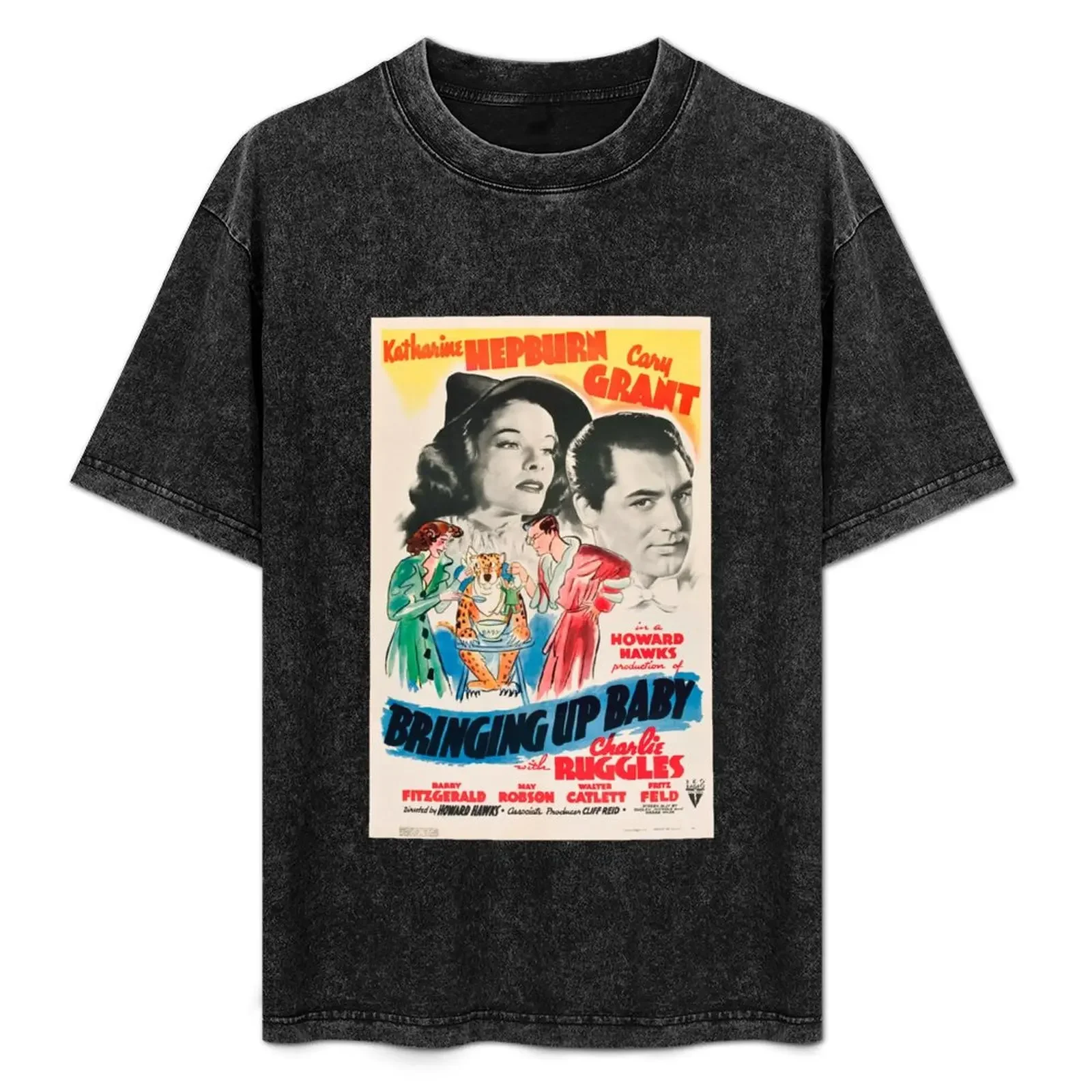 

Bringing Up Baby directed by Howard Hawks, and starring Katharine Hepburn and Cary Grant T-Shirt funny t shirts man T-Shirt