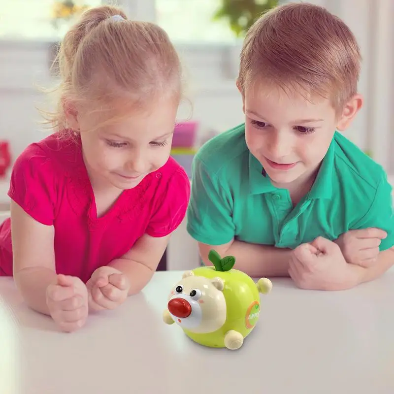 Wackelpuppe für Kinder, Obst, rollendes Schüttelspielzeug, Bären-Wobbler, Zahnspielzeug, pädagogisches Wobbler-Spielzeug mit Glockenring und Sound