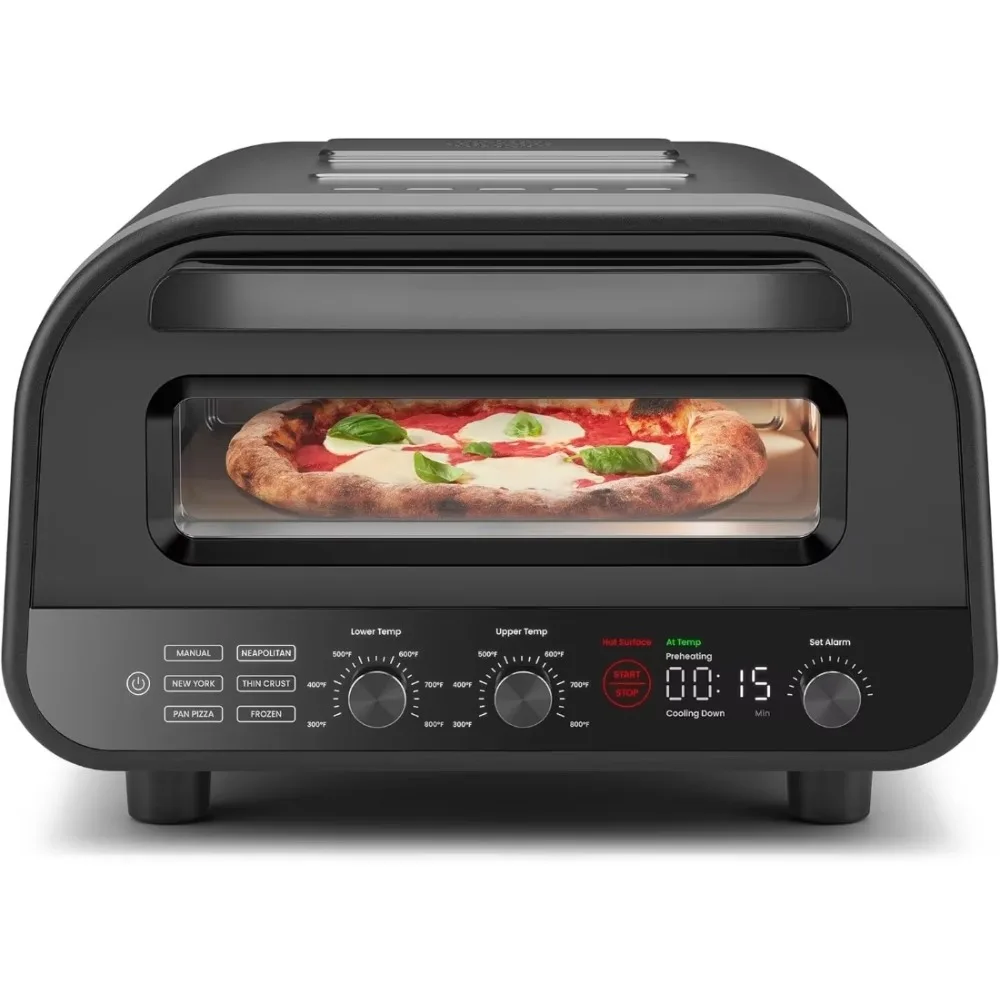 

Indoor Pizza Oven - Makes12 Inch Pizzas in Minutes,Heats up to 800°F -Countertop Electric Pizza Maker with 5 Touchscreen Presets