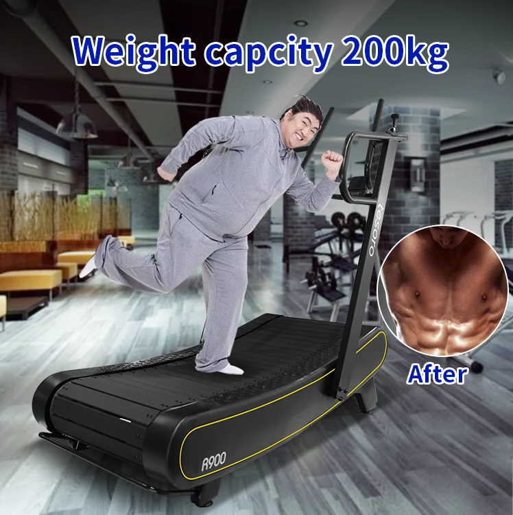 air runner self-powered non-motorized body strong manual commercial use home fitness curved treadmill in gym equipment