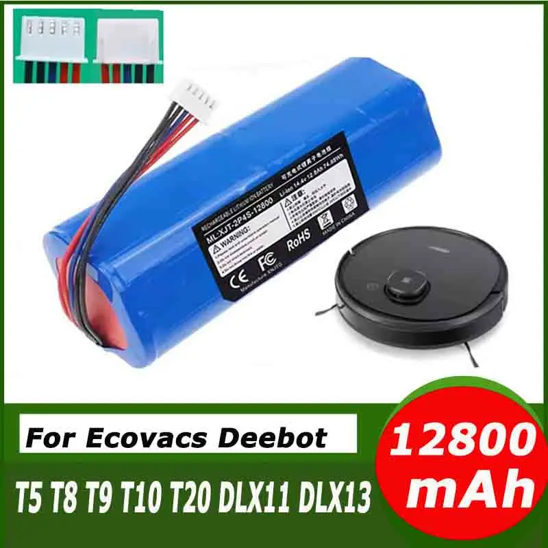 14.8V 12800mAh battery For ecovacs deebot T5 T8 T9 T10 T20 DLX11 DLX13 DLN12 X1 X1omni X1turbo Sweeping Robot Battery