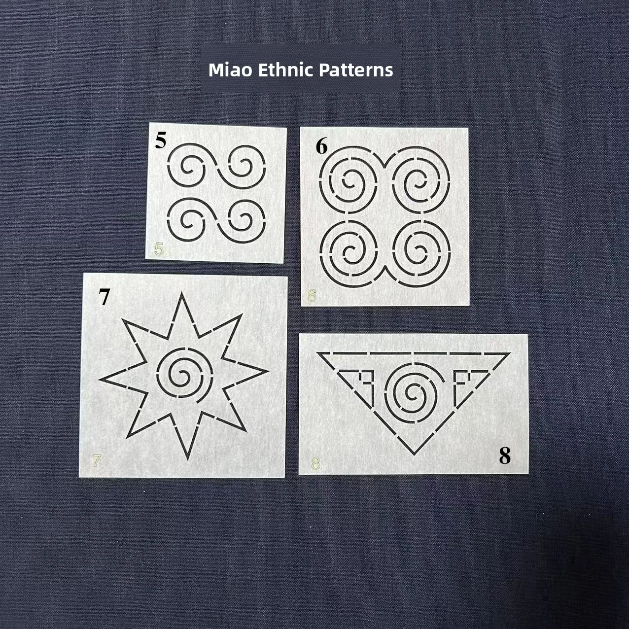 

Soft Template Embroidery R235 Repetitive Use Fabric Art DIY Materials Tools Miao Ethnic Pattern Drawing Printing Stitching