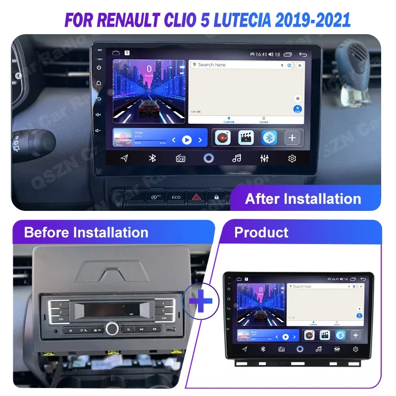 Android Carplay Auto Car Radio For Renault Clio 5 Lutecia 2019 2020 2021 Multimedia Player Auto GPS Navigation Head Unit Screen