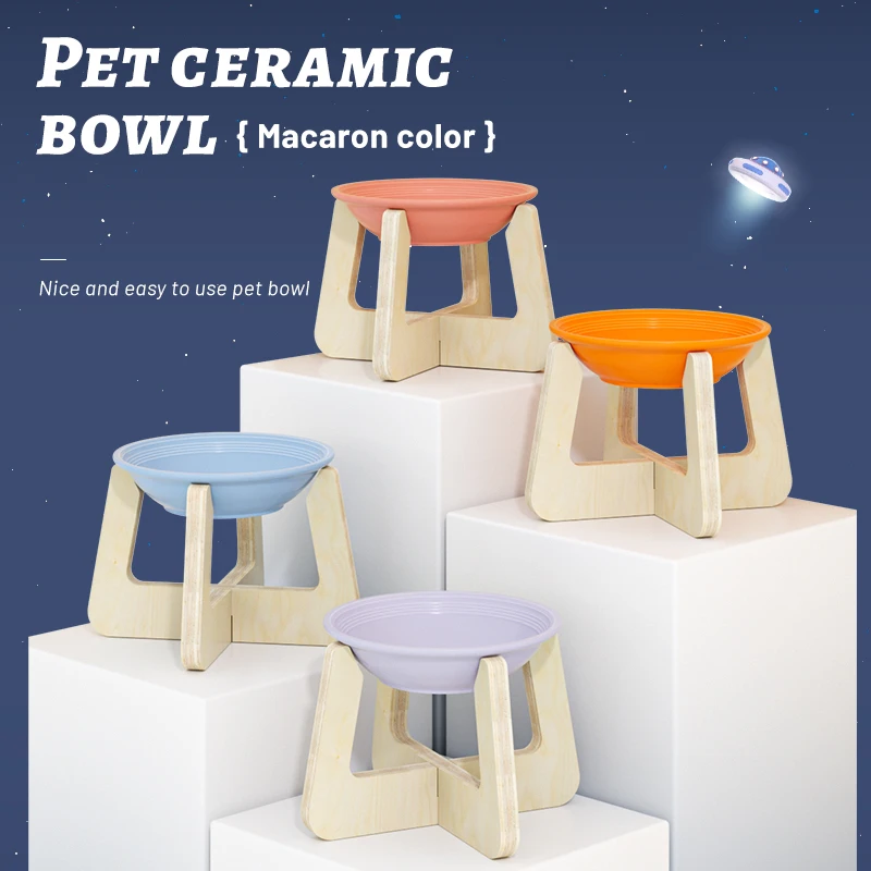 

New Pet Products Dog Cat Ceramic Food Water Feeding Bowl Small Pet Water Bottle and Bowl
