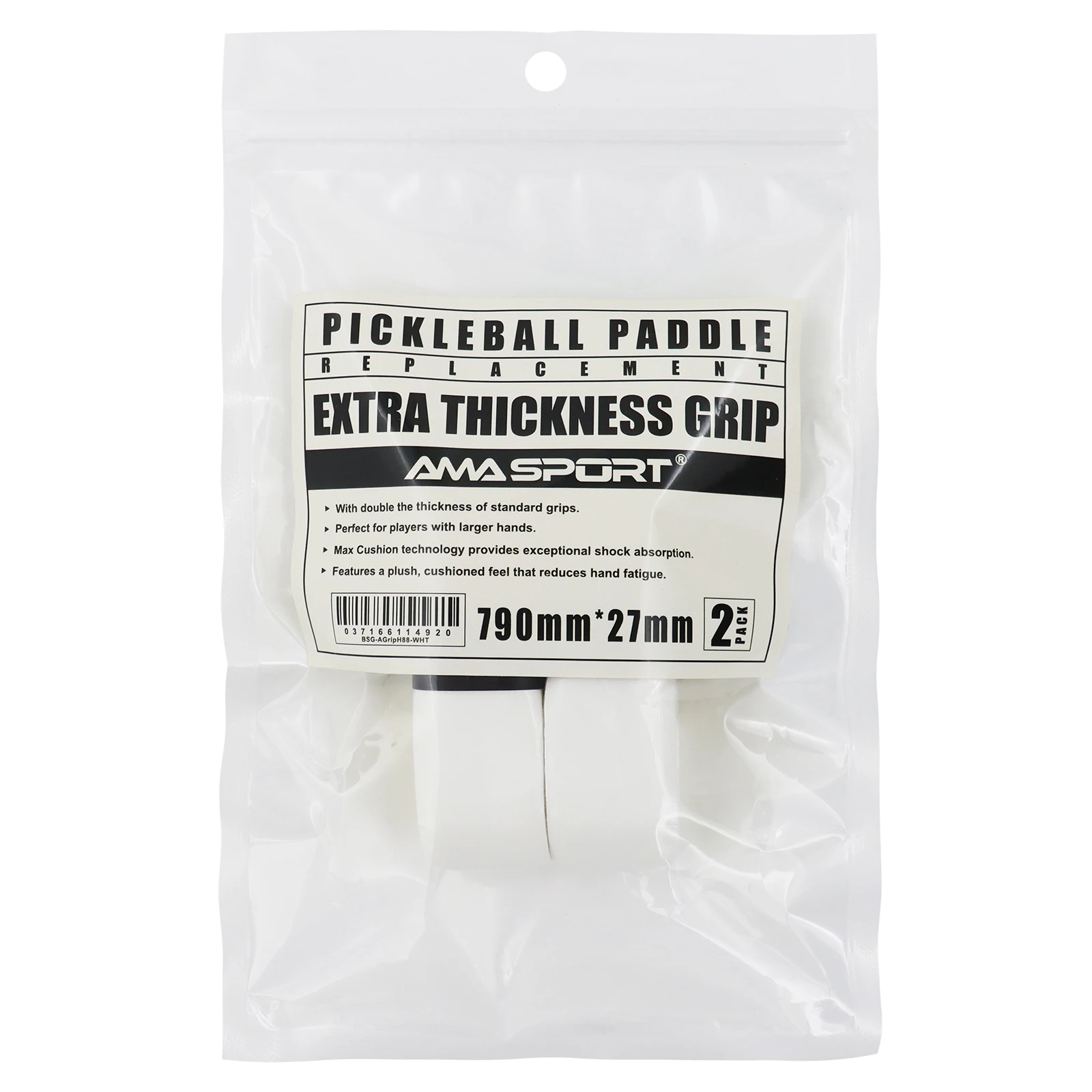 Pickleball Overgrip-Anti Slip,Tacky Feel Premium Synthetic Overgrips Fits Elongated,Standard Handles,Pickleball Grip Tape White